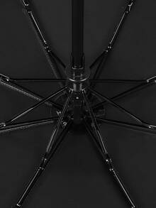 1把純色自動防紫外線太陽雨傘,折疊太陽傘 - 黑色 - 查看 2