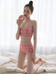 爆款休闲时尚清新简约女士两件套比基尼套装夏季沙滩装 - 彩色 - 查看 3