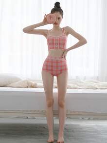 爆款休闲时尚清新简约女士两件套比基尼套装夏季沙滩装 - 彩色 - 查看 4
