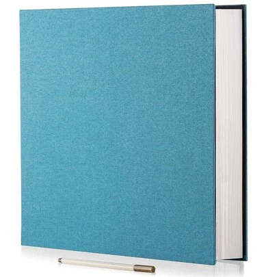 Album ảnh tự dính có trang từ tính cho ảnh 3x5, 4x6, 5x7, 6x8, 8x10, 8.5x11, 11x10.6, Sổ lưu niệm tự làm có bìa vải lanh 40 trang bao gồm bút kim loại và phụ kiện tự làm, 11x10.6 inch, Quay lại trường, Đồ dùng học tập