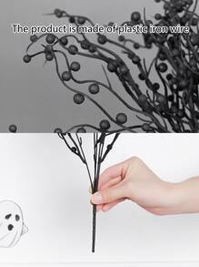 1pc/2pcs Artificial Halloween Pearl Fruit Tree - Fake Plant, Plastic Green Shrub For Home Garden, Halloween Floral To Add Atmosphere, Decor, DIY, Vase Filler Home Decor Room Decor Halloween Decor