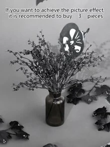 1pc/2pcs Artificial Halloween Pearl Fruit Tree - Fake Plant, Plastic Green Shrub For Home Garden, Halloween Floral To Add Atmosphere, Decor, DIY, Vase Filler Home Decor Room Decor Halloween Decor