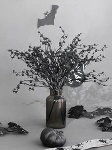 1pc/2pcs Artificial Halloween Pearl Fruit Tree - Fake Plant, Plastic Green Shrub For Home Garden, Halloween Floral To Add Atmosphere, Decor, DIY, Vase Filler Home Decor Room Decor Halloween Decor