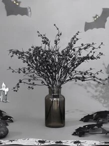 1pc/2pcs Artificial Halloween Pearl Fruit Tree - Fake Plant, Plastic Green Shrub For Home Garden, Halloween Floral To Add Atmosphere, Decor, DIY, Vase Filler Home Decor Room Decor Halloween Decor