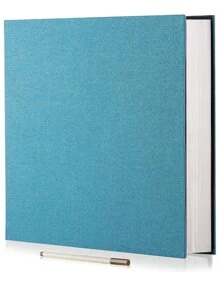 Album photo adhésif avec pages magnétiques pour photos de 3x5, 4x6, 5x7, 6x8, 8x10, 8,5x11, 11x10,6 pouces. Album de scrapbooking fait main avec 40 pages, couverture en lin incluant des stylos en métal et accessoires de loisirs créatifs. 11x10,6 pouces. Fournitures scolaires, retour à l'école.