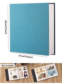 Album photo adhésif avec pages magnétiques pour photos de 3x5, 4x6, 5x7, 6x8, 8x10, 8,5x11, 11x10,6 pouces. Album de scrapbooking fait main avec 40 pages, couverture en lin incluant des stylos en métal et accessoires de loisirs créatifs. 11x10,6 pouces. Fournitures scolaires, retour à l'école.