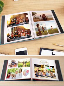 Album photo adhésif avec pages magnétiques pour photos de 3x5, 4x6, 5x7, 6x8, 8x10, 8,5x11, 11x10,6 pouces. Album de scrapbooking fait main avec 40 pages, couverture en lin incluant des stylos en métal et accessoires de loisirs créatifs. 11x10,6 pouces. Fournitures scolaires, retour à l'école.