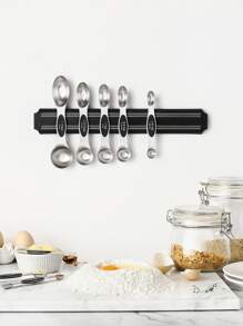 8入組磁吸式不鏽鋼雙面量匙套裝,茶匙和湯匙,適用於烘焙、烹飪、香料調味 - 黑色 - 查看 2