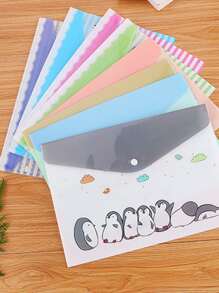 1pc Random Color & Style Document Paper File Folder - Multicolor - View 1