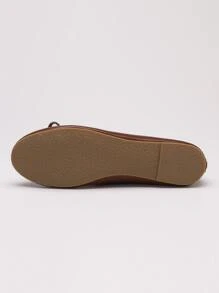 New Spring Summer Autumn Flat Ballet Shoes, Low-Cut Soft Comfortable Lightweight Low Heel Bowknot Shoes For Grandma, Fashionable Work Shoes, Brown