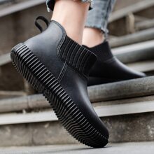 Fashionable Women's Short Rain Boots, Waterproof Casual Work Rainboots, Low-Cut Slip-Resistant Rubber Shoes, All Season Wear