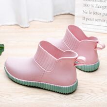 Fashion Women Rainboots Short Tube Waterproof Rain Shoes For Outdoor Work Washing Car Rainy Season Non-Slip Rubber Boots