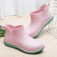 Fashion Women Rainboots Short Tube Waterproof Rain Shoes For Outdoor Work Washing Car Rainy Season Non-Slip Rubber Boots