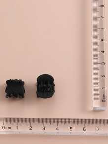 12 Piezas De Pinzas Para El Cabello En Plástico Sólido Mate, En Diseño De Flores Pequeñas Y Mini, Pinzas Para Cabello Delgado, Clip Pequeño Para Cabello Casual - Negro - Ver 5
