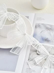 DIY Bowknot Sewing Decoration Satin Ribbon For Dress Accessory - White - View 2