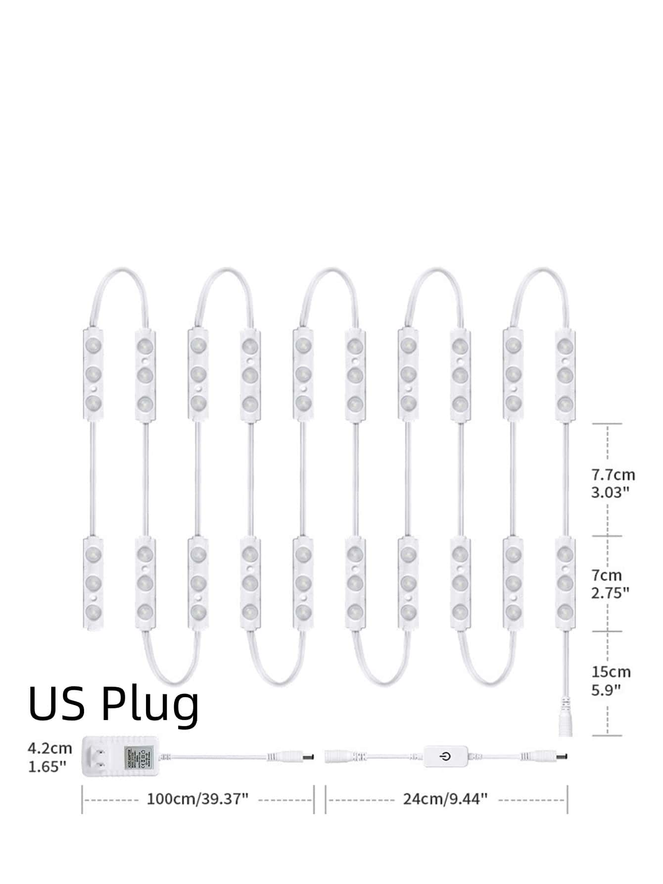 1pc 12v Led Mirror Light With Touch Sensor Dimmable For Makeup Dressing
