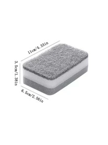 1套/10入/15入/20入/50入廚房清洗洗碗雙面海綿,厚實的海綿和清潔布 - 灰色 - 查看 10
