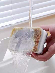 1套/10入/15入/20入/50入廚房清洗洗碗雙面海綿,厚實的海綿和清潔布 - 灰色 - 查看 7