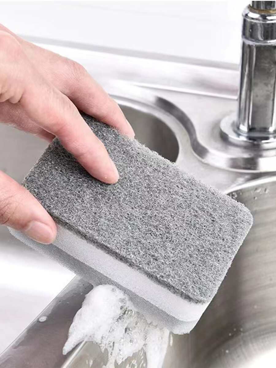 1套/10入/15入/20入/50入廚房清洗洗碗雙面海綿,厚實的海綿和清潔布 - 灰色 - 查看 1
