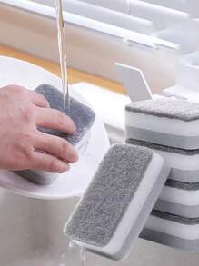 1套/10入/15入/20入/50入廚房清洗洗碗雙面海綿,厚實的海綿和清潔布 - 灰色 - 查看 2
