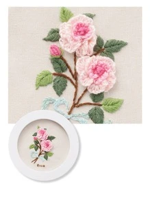 1 套绣花布 DIY 手工材料套件，适合初学者、DIY 家居装饰（无绣花箍） - 紅色 - 查看 2