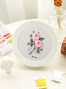 1 套绣花布 DIY 手工材料套件，适合初学者、DIY 家居装饰（无绣花箍） - 紅色 - 查看 5