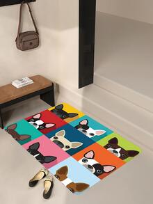1 pieza de colores perrito con estampado Alfombra de puerta , moderno poliéster Alfombra interior exterior para casa - Multicolor - Ver 3