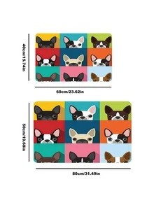 1 pieza de colores perrito con estampado Alfombra de puerta , moderno poliéster Alfombra interior exterior para casa - Multicolor - Ver 5