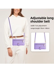 keyunfei 附赠手机挂饰 1 件紫色防摔拉链钱包，多功能卡槽和搭扣设计，可斜挎，兼容 14/ S23/ P50 Pro/ 小米 11 Lite/ 红米 Note 11 Pro 5G/ Pixel 7a/ 荣耀 X9a/ OPPO Reno 5 Lite，国际版，非国内版 - 紫色 - 查看 8