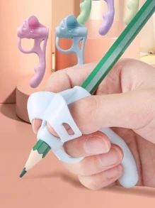 1入組筆筒適用於兒童寫作聯係,糾正手寫姿勢,五指握力設計 - 藍色 - 查看 1