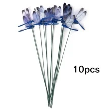 10pcs 9cm Realistic Dragonfly Decorations - Blue - Blue - View 2