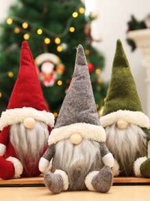 1pc Santa Claus & Nordic Style Blank Face Doll Toy - Green - View 2