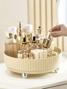 多功能旋转化妆品收纳盒，适用于房间、家居、卧室、浴室、粉色房间、客厅装饰、旅行用品、礼品袋、送给妈妈、爸爸、男士、朋友、老师的礼物、生日礼物、婚礼礼物、办公桌、置物架、配件收纳、礼品盒、趣味礼物、储物盒、珠宝盒、化妆刷收纳袋、化妆刷架、香水收纳盒、化妆包、房间装饰 - 米色 - 查看 3