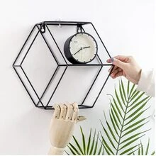 1pc Wall Mounted Decorative Storage Shelf, Ideal For Living Room, Dining Room, Bedroom, Dormitory Bedside Storage Rack - Black - View 4