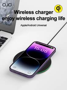 15W Bàn làm việc Nhanh Bộ Sạc Không Dây , Siêu mỏng Phí không dây Đối với 11/iPhone 13/iPhone 14 Loạt Và Khác Không dây ( Đã Bao gồm A Type-C Cable ) - màu đen - Xem 3