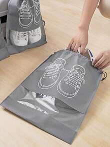 1 pezzo Borsa portascarpe, Borsa a vuoto anti-muffa e anti-polvere, Borsa appendibile protettiva anti-scarafaggi di colore grigio