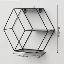 1pc Wall Mounted Decorative Storage Shelf, Ideal For Living Room, Dining Room, Bedroom, Dormitory Bedside Storage Rack - Black - View 5