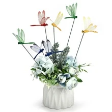 10pcs 9cm Realistic Dragonfly Decorations - Blue - Blue - View 5