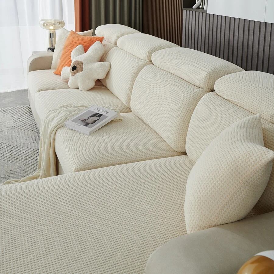 1 Miếng Dệt hoa Vải phủ Sofa Với Độ co giãn Cao & Họa tiết Hình học , Tất cả các mùa Chống bẩn Thú cưng Bọc ghế sofa - Màu be - Xem 1