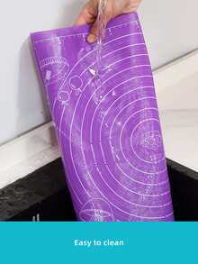 1pc Eva Non-slip Flour Rolling Mat, Silicone Pastry Mat, Baking Mat, Kneading Mat For Kitchen Use - Purple - View 5