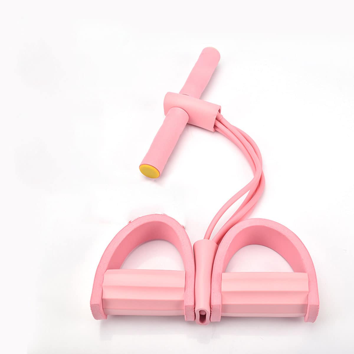 Multifunction Tension Rope, 4-Tube Elastic Yoga Pedal Puller Resistance Band, Natural Latex Tension Rope Fitness Equipment, for Abdomen/Waist/Arm/Leg Stretching Slimming Training - 粉色 - 查看 1