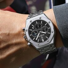 Relojes Quartz para Hombre - Plateado - Ver 2