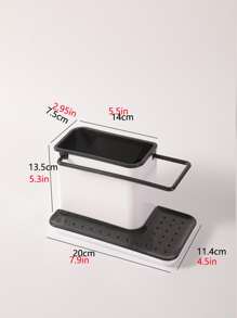 1入組多用途抹布儲物架 - 白色 - 查看 6