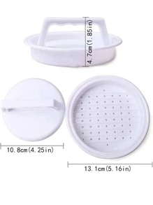 1 Máy Tính Bằng Nhựa Màu Trắng Hướng Dẫn Sử Dụng Hamburger Press Patty Maker, Dụng Cụ Nhà Bếp Cắm Trại - trắng - Xem 7