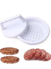 1 Máy Tính Bằng Nhựa Màu Trắng Hướng Dẫn Sử Dụng Hamburger Press Patty Maker, Dụng Cụ Nhà Bếp Cắm Trại - trắng - Xem 3