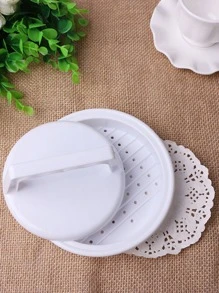 1 Máy Tính Bằng Nhựa Màu Trắng Hướng Dẫn Sử Dụng Hamburger Press Patty Maker, Dụng Cụ Nhà Bếp Cắm Trại - trắng - Xem 2