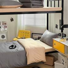 1 Miếng Chặn màu Cao đẳng Ký túc xá Bộ vỏ chăn ( + Giường + ) - Màu Xám nhạt - Xem 5