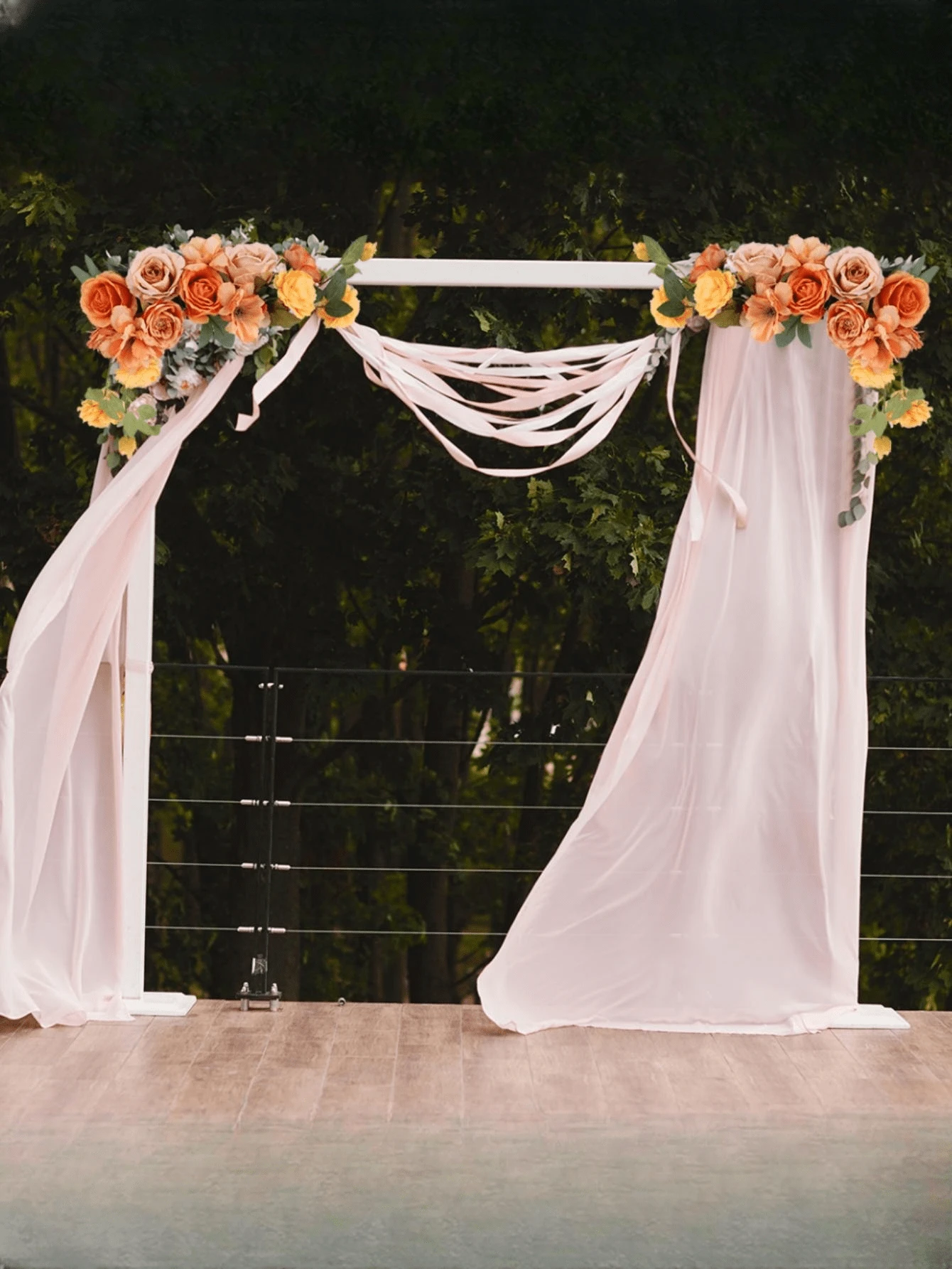 2Pcs/Kit L Type Welcome Sign Flowers Floral Swags Fall White/Orange ...