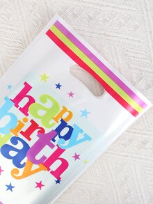 10入组6.5*10英寸生日派對禮品袋用於糖果、餅乾等手提袋 - 彩色 - 查看 6