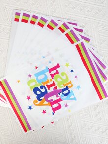 10入组6.5*10英寸生日派對禮品袋用於糖果、餅乾等手提袋 - 彩色 - 查看 3